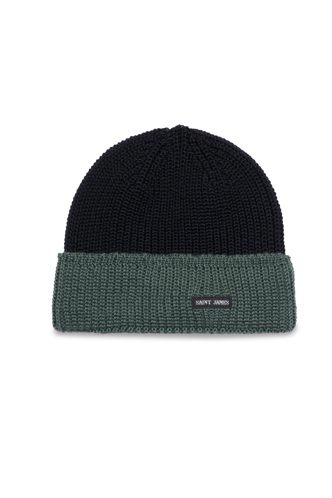 Saint James Accessories*Canot Two-tone Wool Beanie Navy/vegetal