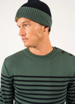 Saint James Accessories*Canot Two-tone Wool Beanie Navy/vegetal