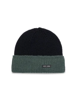 Saint James Hats & Beanies*Canot Two-tone Wool Beanie Navy/vegetal