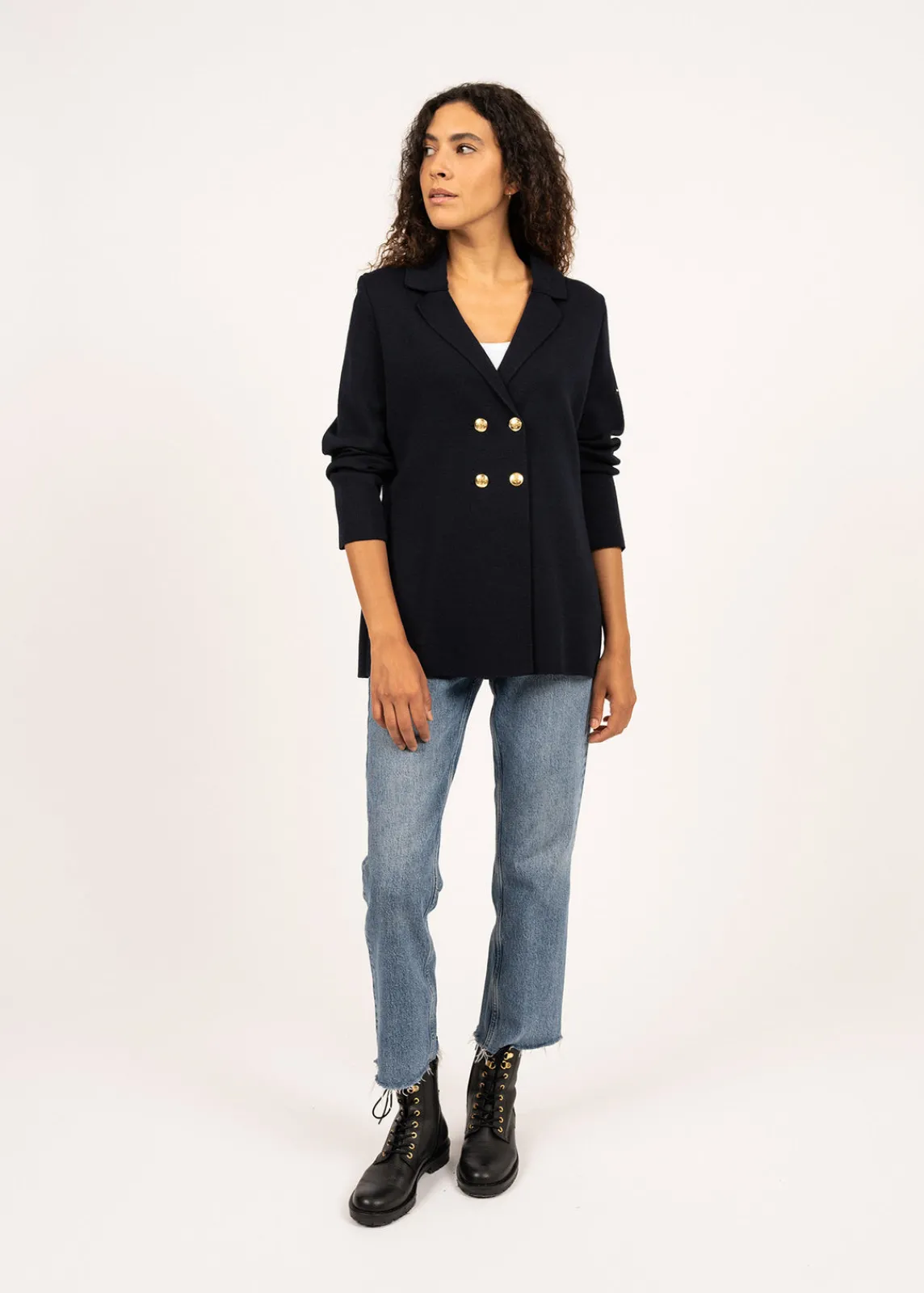 Saint James Jumpers, Cardigans, Jackets*Charente wool blazer Navy
