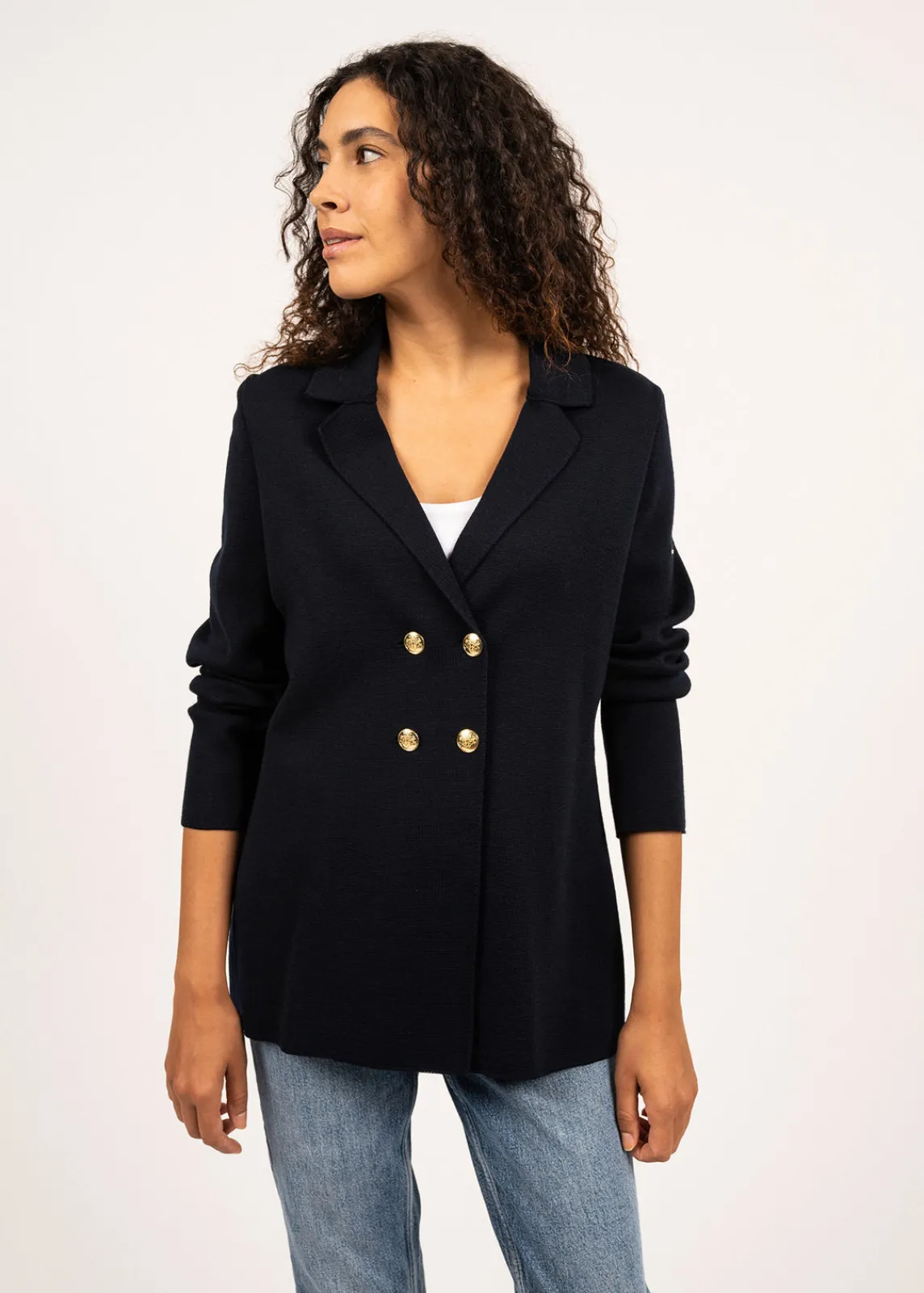 Saint James Jumpers, Cardigans, Jackets*Charente wool blazer Navy