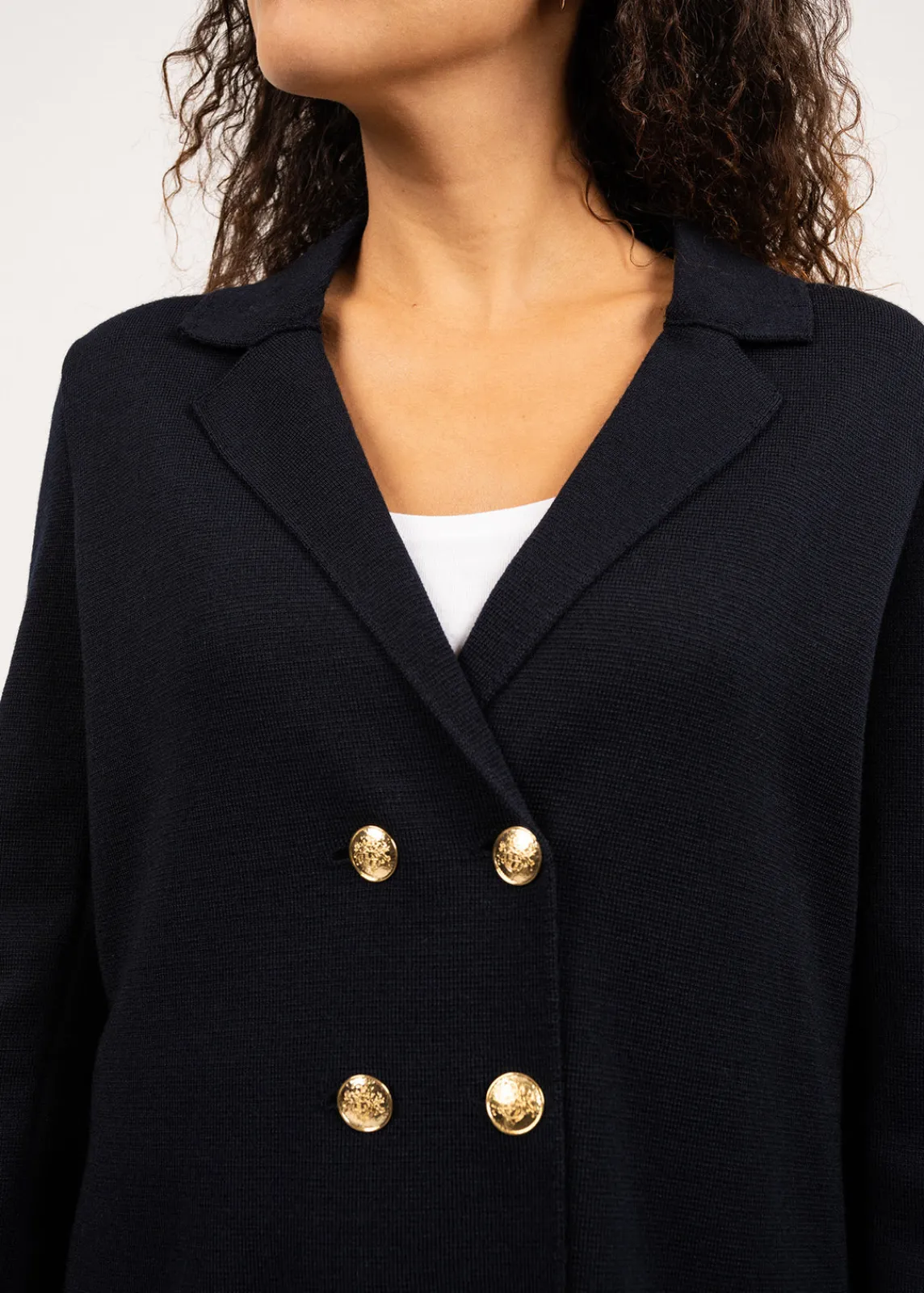 Saint James Jumpers, Cardigans, Jackets*Charente wool blazer Navy