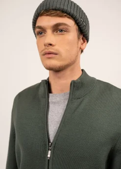 Saint James Jumpers & Cardigans*Colorado zipped cardigan Vegetal/navy