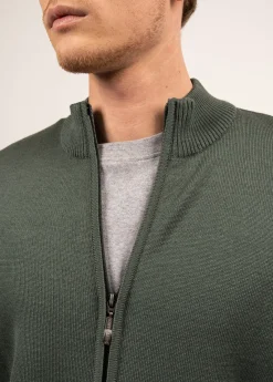 Saint James Jumpers & Cardigans*Colorado zipped cardigan Vegetal/navy