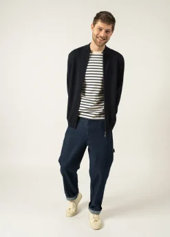 Saint James Jumpers & Cardigans*Colorado zipped cardigan Vegetal/navy