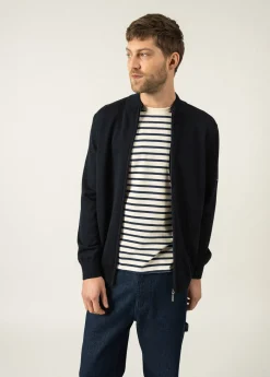 Saint James Jumpers & Cardigans*Colorado zipped cardigan Navy/gris