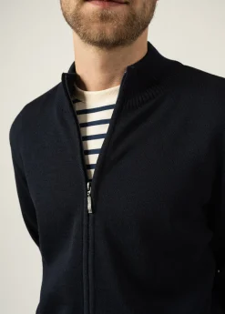 Saint James Jumpers & Cardigans*Colorado zipped cardigan Navy/gris