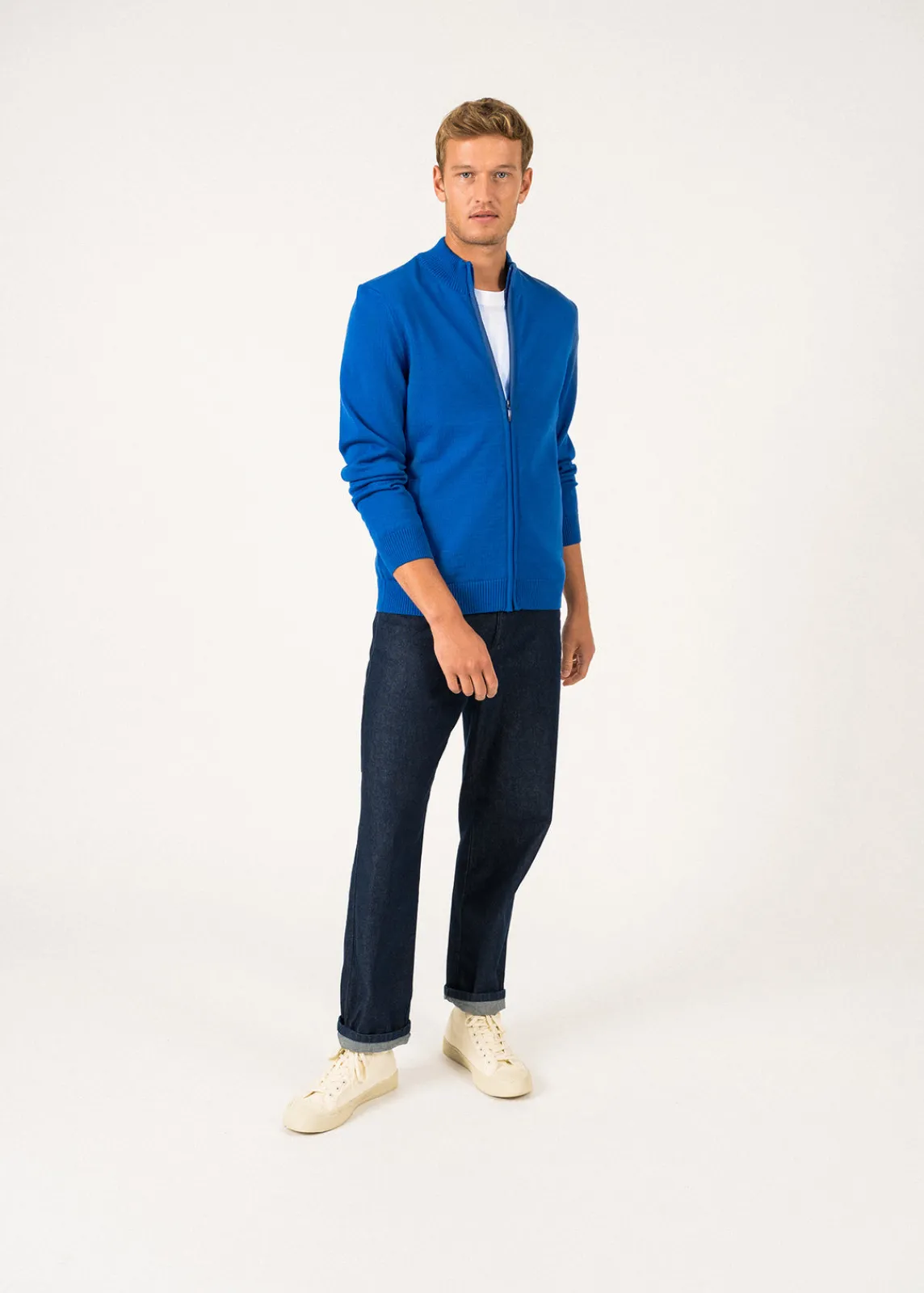 Saint James Jumpers & Cardigans*Colorado zipped cardigan Gitane/navy
