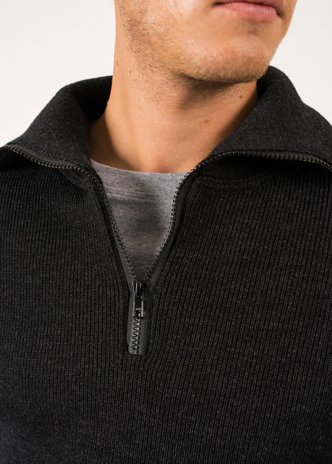 Saint James Jumpers & Cardigans*Cotentin trucker-style neck jumper Anthracite