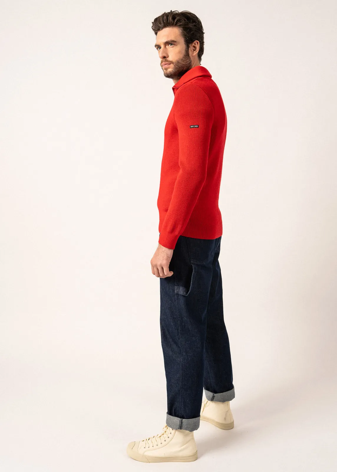 Saint James Jumpers & Cardigans*Cotentin trucker-style neck jumper Rouge