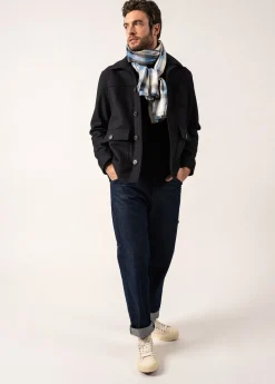 Saint James Scarves*Cotton and Wool Scarf Oxygene/ecume