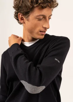 Saint James Jumpers & Cardigans*Cuirassé V neck jumper Navy/perlechine