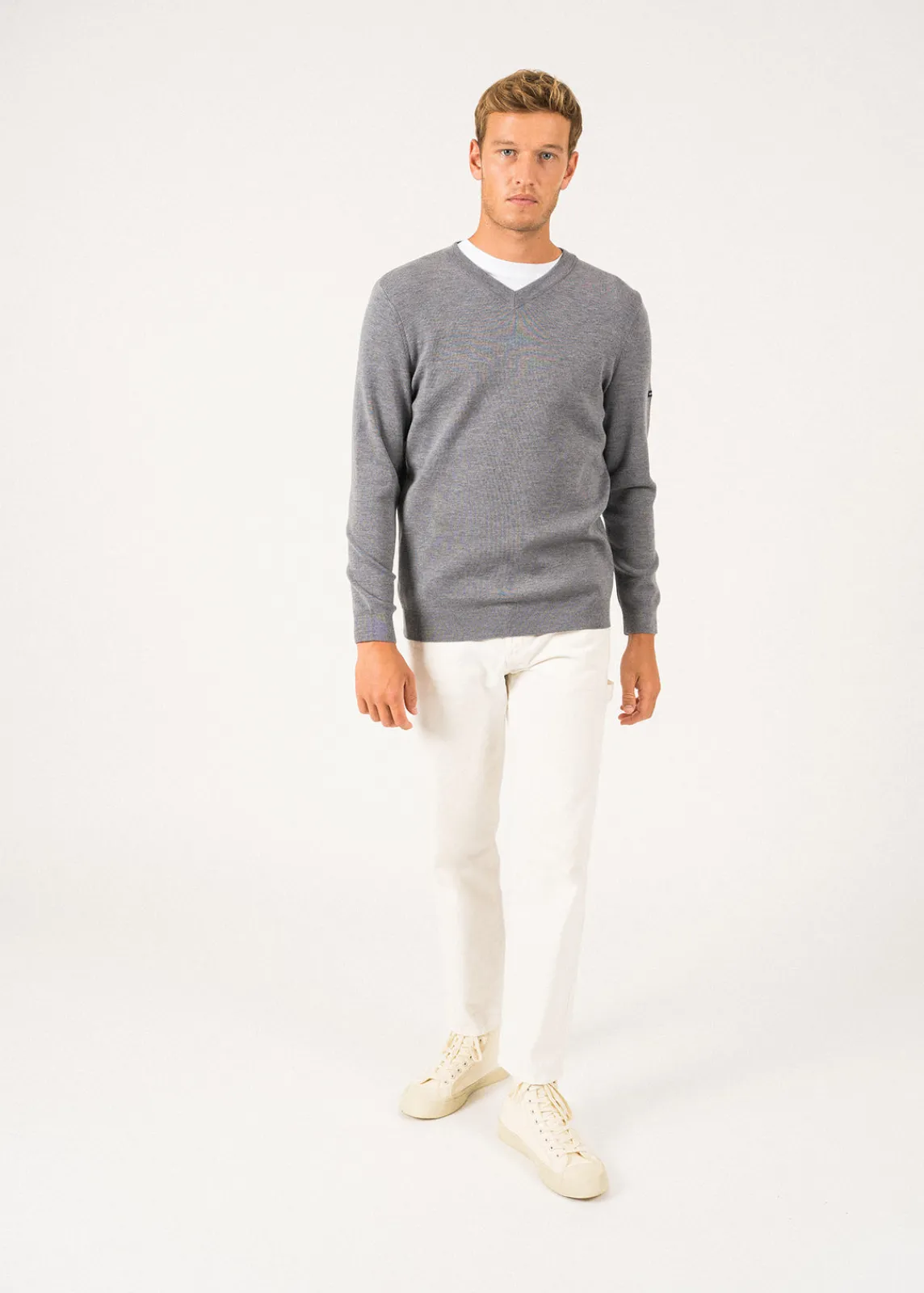 Saint James Jumpers & Cardigans*Cuirassé V neck jumper Gris