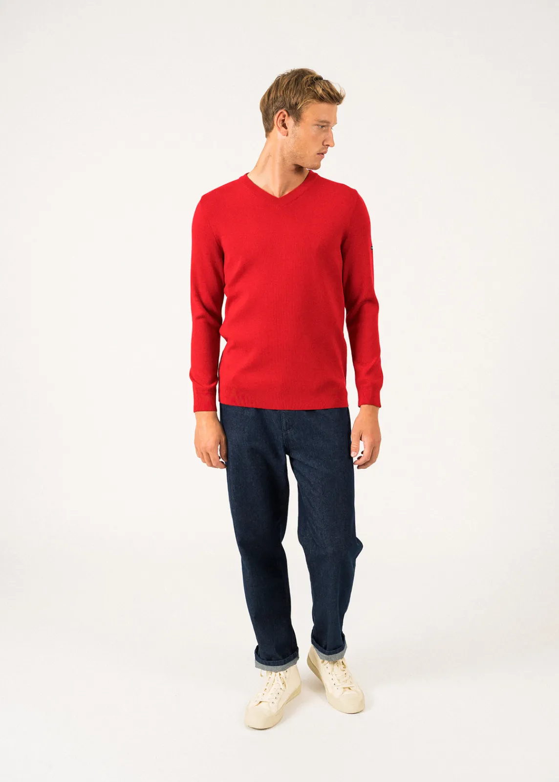 Saint James Jumpers & Cardigans*Cuirassé V neck jumper Rouge