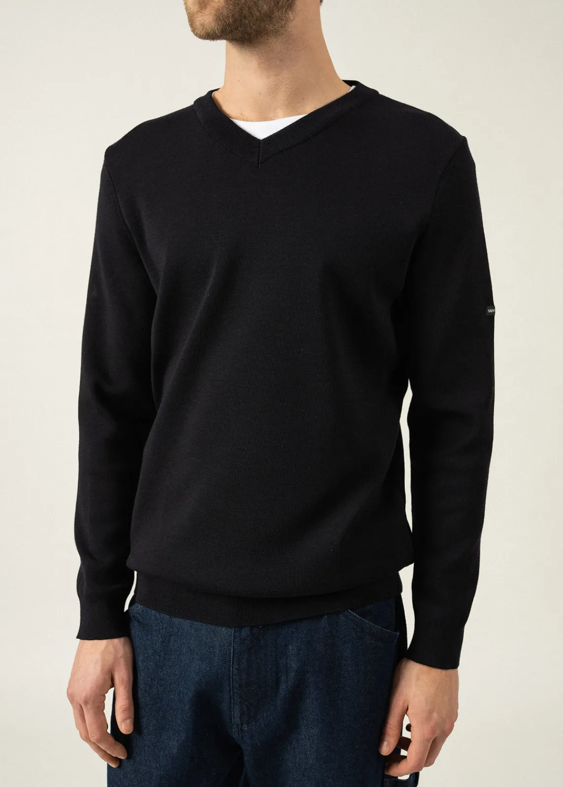 Saint James Jumpers & Cardigans*Cuirasse V neck jumper Navy