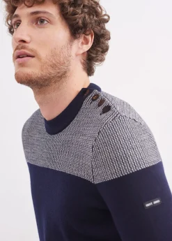 Saint James Sailor Jumpers|Sailor Jumpers*Dinan bicolour sailor jumper Marine/ecru