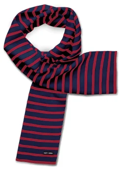Saint James Accessories*Duguay striped scarf Navy/tulipe