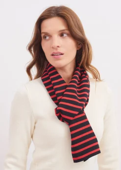 Saint James Accessories|Accessories*Duguay striped scarf Navy/tulipe