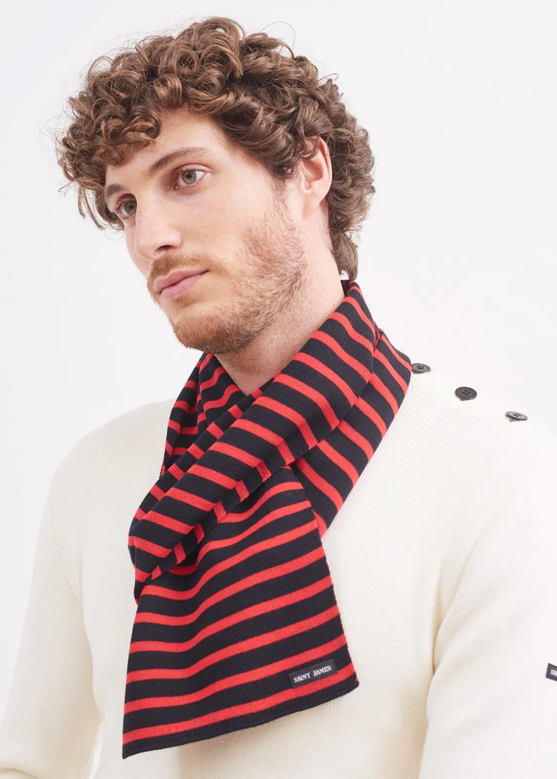 Saint James Accessories|Accessories*Duguay striped scarf Navy/tulipe