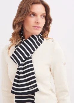 Saint James Accessories|Accessories*Duguay striped scarf Navy/ecume