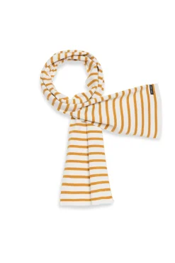 Saint James Scarves*Duguay striped scarf Ecume/ambre