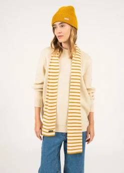 Saint James Scarves*Duguay striped scarf Ecume/ambre