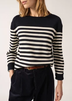 Saint James Jumpers, Cardigans, Jackets*Ecrins Striped Jumper Navy/ecume
