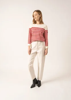 Saint James Jumpers, Cardigans, Jackets*Ecrins Striped Jumper Ecume/tulipe