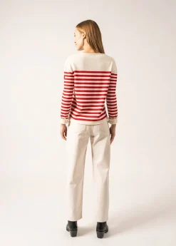 Saint James Jumpers, Cardigans, Jackets*Ecrins Striped Jumper Ecume/tulipe