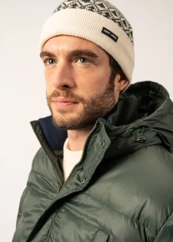 Saint James Accessories*Escapade Jacquard Wool Beanie Ecume/vegetal