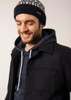 Saint James Accessories*Escapade Jacquard Wool Beanie Navy/ecume