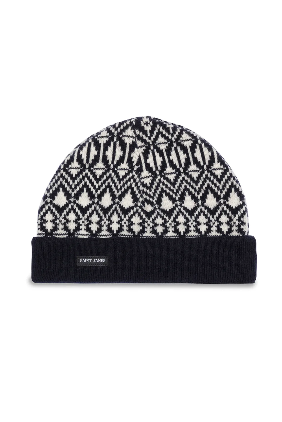 Saint James Accessories*Escapade Jacquard Wool Beanie Navy/ecume