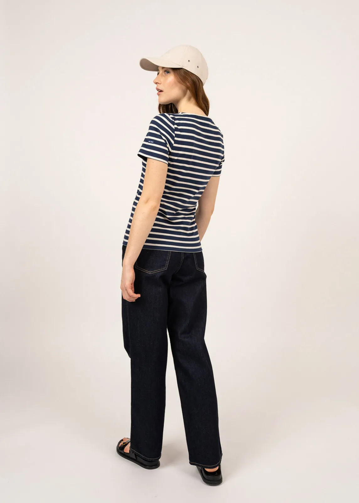 Saint James Sailor Striped Shirts*Etrille short sleeve striped sailor shirt Marine/ecru