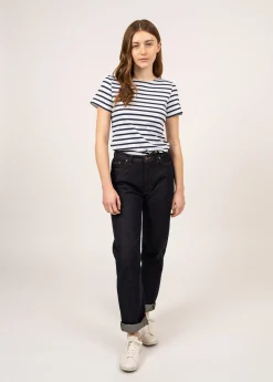 Saint James Sailor Striped Shirts*Etrille short sleeve striped sailor shirt Neige/marine