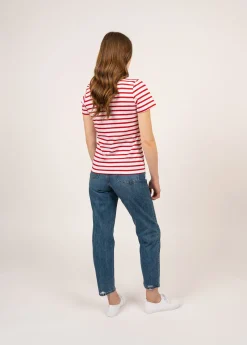 Saint James Sailor Striped Shirts*Etrille short sleeve striped sailor shirt Neige/tulipe