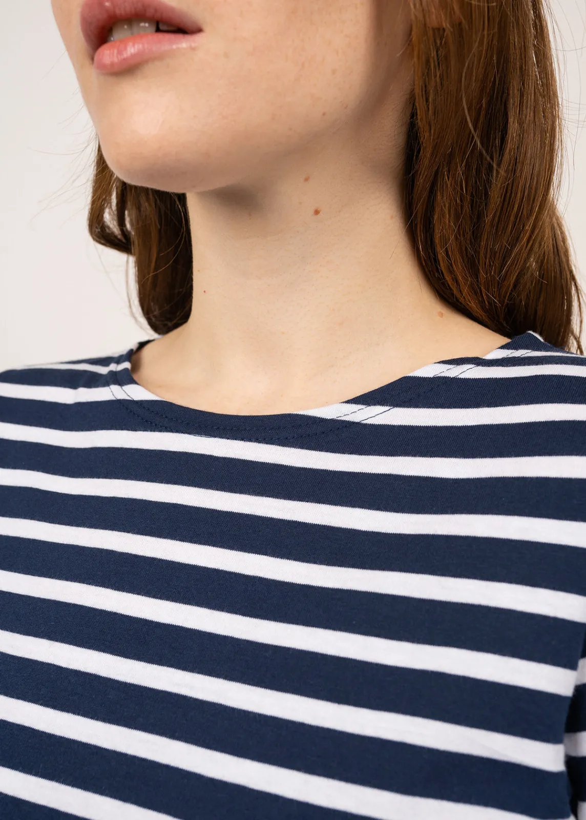 Saint James Sailor Striped Shirts*Etrille short sleeve striped sailor shirt Marine/neige