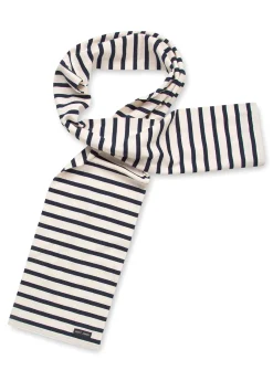 Saint James Scarves*Eve striped scarf Ecru/marine