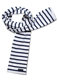 Saint James Accessories*Eve striped scarf Neige/marine