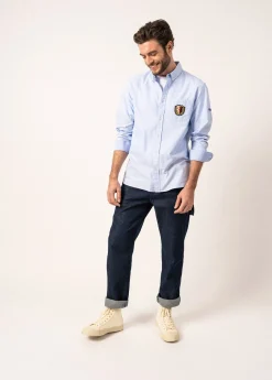 Saint James Shirts*Finlay Striped Shirt Ciel/blanc