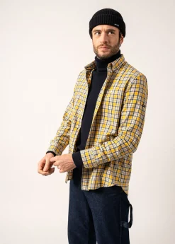 Saint James Shirts*Florent Checked Shirt Ambre/vegetal