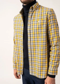 Saint James Shirts*Florent Checked Shirt Ambre/vegetal