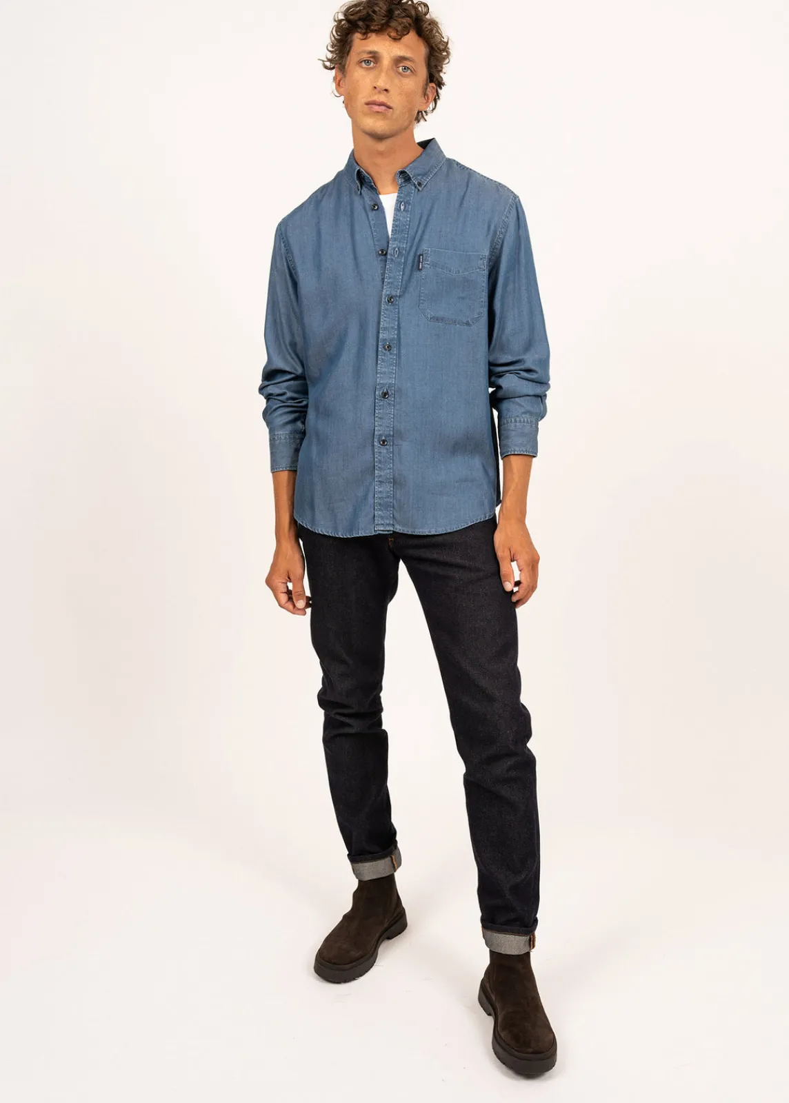 Saint James Shirts*Frederic long sleeve shirt Chambray