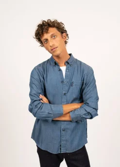 Saint James Shirts*Frederic long sleeve shirt Chambray