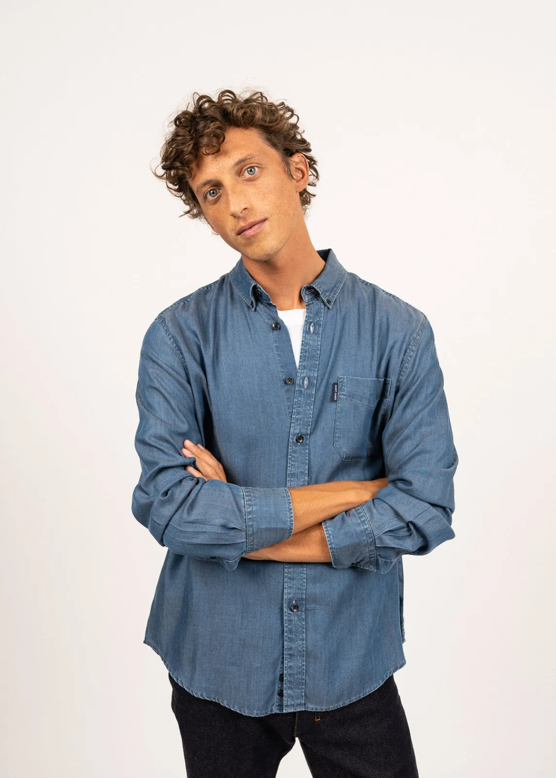 Saint James Shirts*Frederic long sleeve shirt Chambray