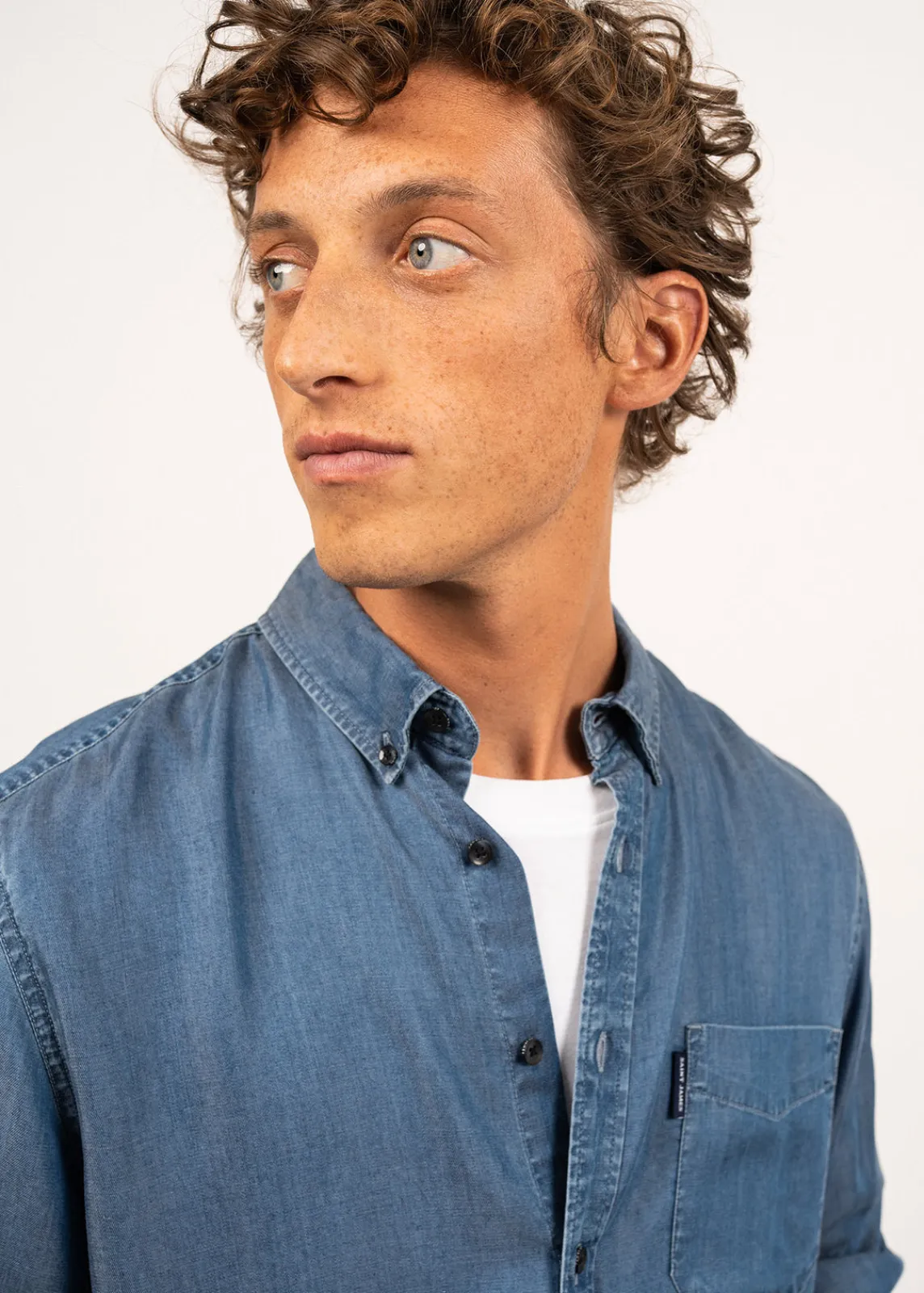 Saint James Shirts*Frederic long sleeve shirt Chambray