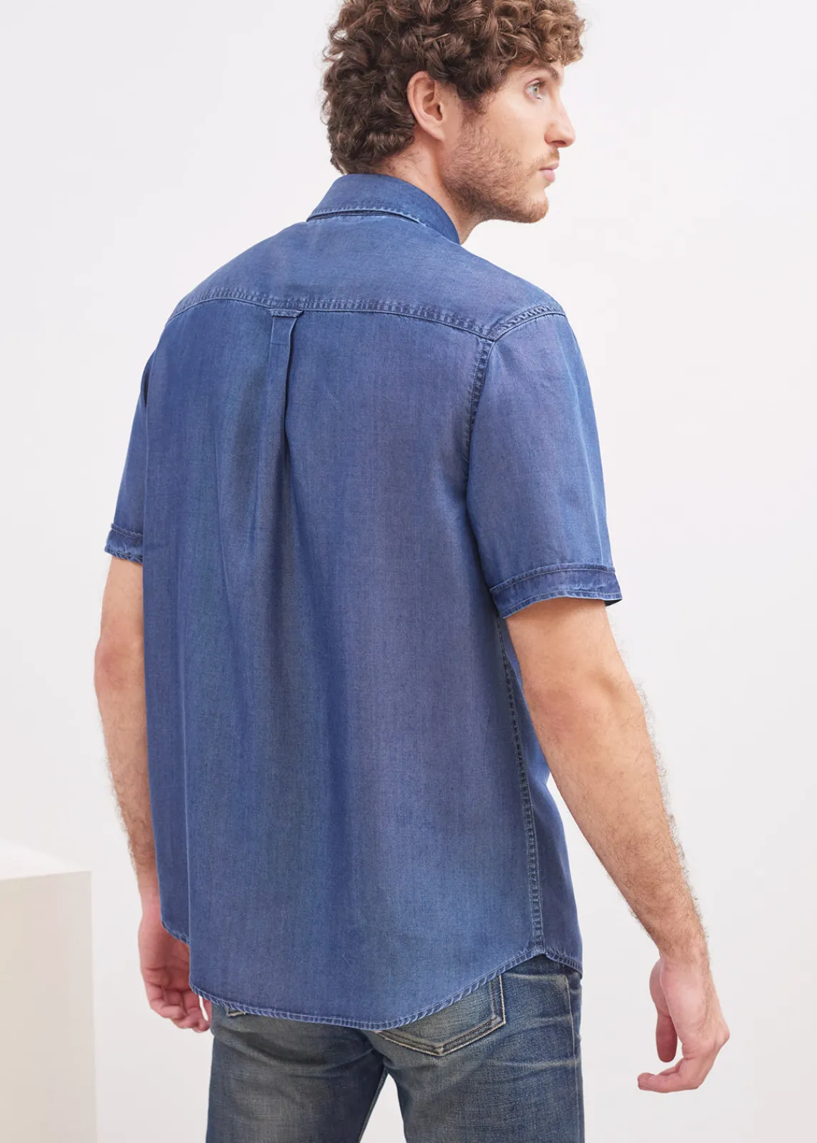 Saint James Shirts*Frederic short sleeve shirt Chambray