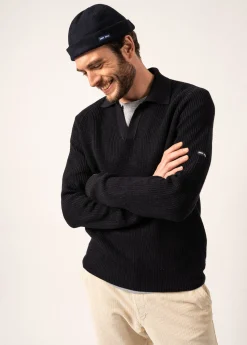 Saint James Jumpers & Cardigans*Fribourg Polo-collar Jumper Navy