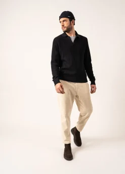 Saint James Jumpers & Cardigans*Fribourg Polo-collar Jumper Navy