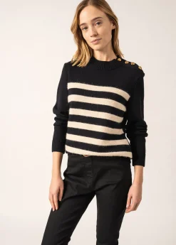 Saint James Sailor Jumpers|Sailor Jumpers*Gala Striped Sailor-inspired Jumper Navy/ecume