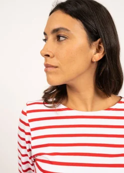 Saint James Sailor Striped Shirts*Galathée striped sailor shirt Neige/tulipe